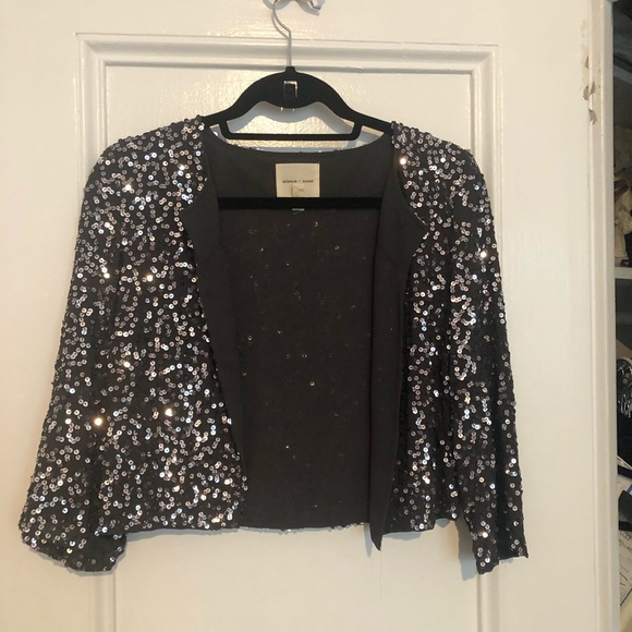 Silence + Noise grey sequin jacket - Picture 2 of 4